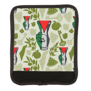 Victory Sign Hand Resistance Red Triangle Symbol Luggage Handle Wrap