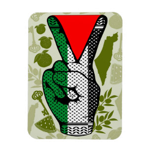 Victory Sign Hand Resistance Red Triangle Symbol Magnet