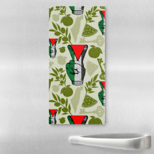 Victory Sign Hand Resistance Red Triangle Symbol Magnetic Notepad