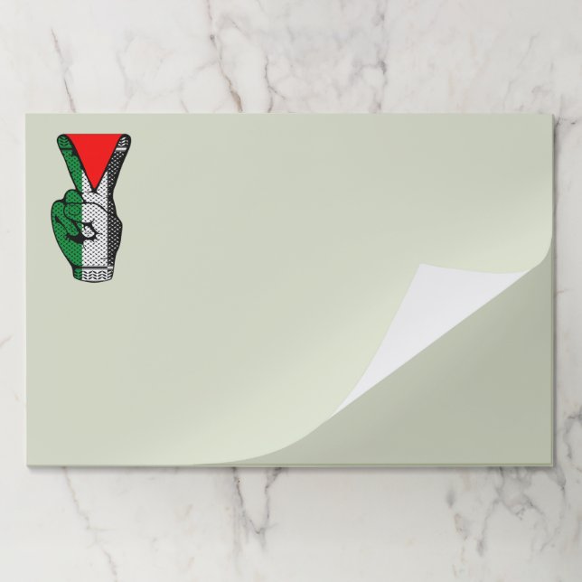 Victory Sign Hand Resistance Red Triangle Symbol Paper Pad (Folded)