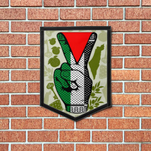 Victory Sign Hand Resistance Red Triangle Symbol Pennant