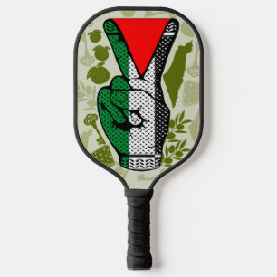 Victory Sign Hand Resistance Red Triangle Symbol Pickleball Paddle