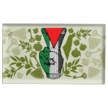 Victory Sign Hand Resistance Red Triangle Symbol Place Card Holder