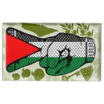 Victory Sign Hand Resistance Red Triangle Symbol Place Card Holder