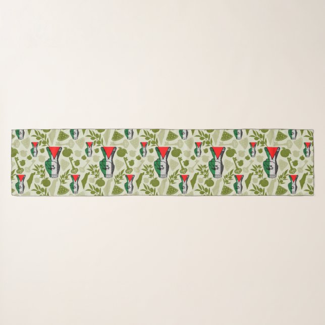 Victory Sign Hand Resistance Red Triangle Symbol Scarf (Front (Horizontal))