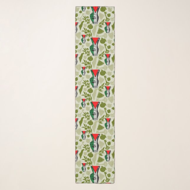 Victory Sign Hand Resistance Red Triangle Symbol Scarf (Front)