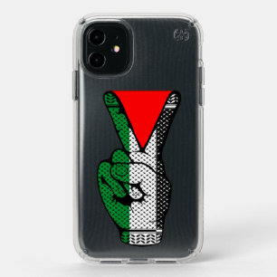 Victory Sign Hand Resistance Red Triangle Symbol Speck iPhone 11 Case