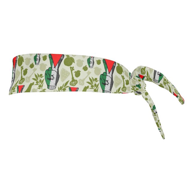 Victory Sign Hand Resistance Red Triangle Symbol Tie Headband (Rotate 90)