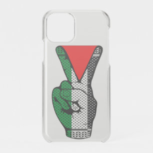 Victory Sign Hand Resistance Red Triangle Symbol iPhone 11 Pro Case