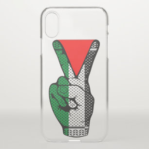 Victory Sign Hand Resistance Red Triangle Symbol iPhone XS Case