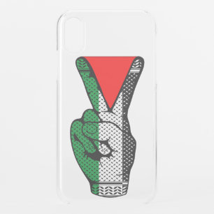 Victory Sign Hand Resistance Red Triangle Symbol iPhone XR Case