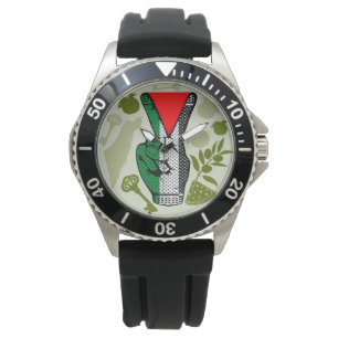 Victory Sign Hand Resistance Red Triangle Symbol Watch