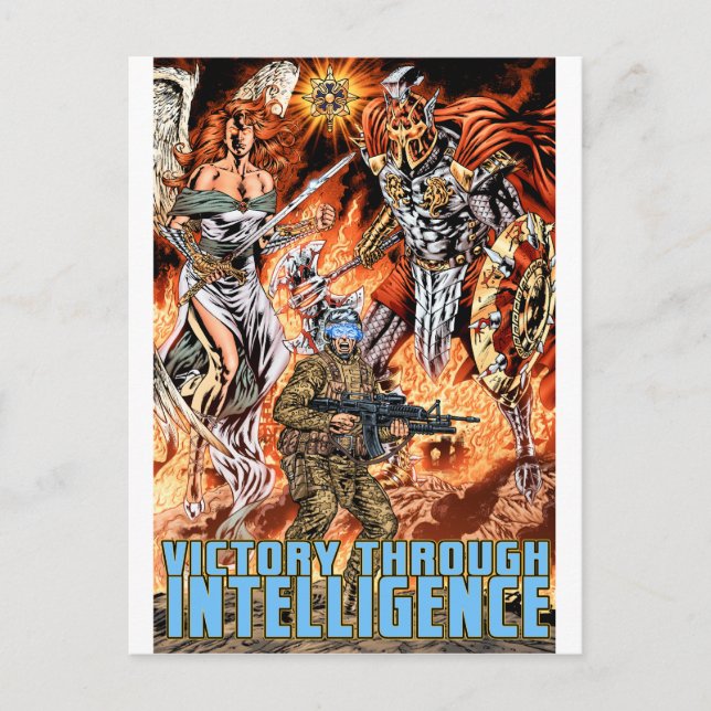 Victory Through Intelligence by Al Rio Postcard (Front)