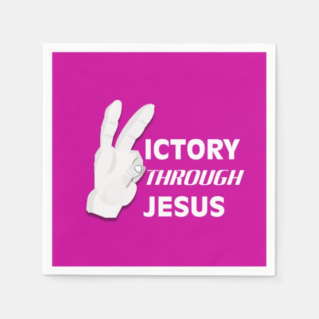 Victory through Jesus II Paper Napkins (Front)