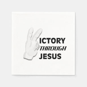 Victory through Jesus Paper Napkins
