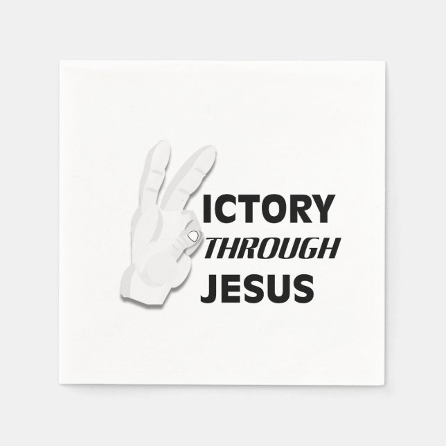 Victory through Jesus Paper Napkins (Front)