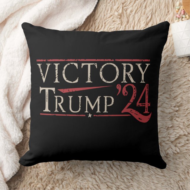 Victory Trump 24 Republican President 47 USA Throw Pillow (Blanket)