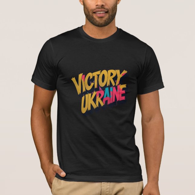 Victory Ukraine Graffiti Streetwear T-Shirt (Front)