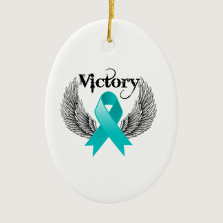 Victory Wings - Ovarian Cancer Ceramic Ornament