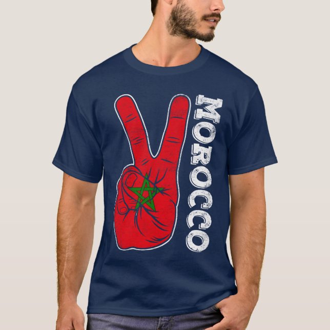 Victorywo Fingers Morocco Flag Patriotic boy T-Shirt (Front)