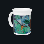 Vida de la Luna Pitcher<br><div class="desc">Original watercolor painting by Sandra Gale (EverIris) featuring live creatures that thrive beneath the moon. Beautiful pale green Luna Moths, or moon moths perch upon white and glowing moon flowers that only bloom at night, and finally, the big lovely full moon glows in the night and star filled sky surrounded...</div>