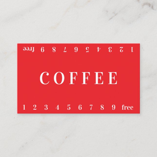 Vida Double Number Loyalty Coffee Punch-Card Card (Front)