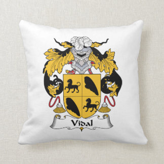 Vidal Family Crest Throw Pillow