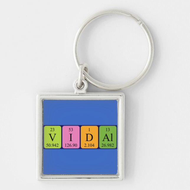 Vidal periodic table name keyring (Front)