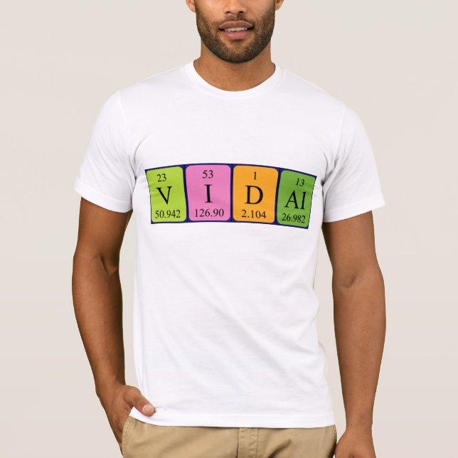 Vidal periodic table name shirt (Front)