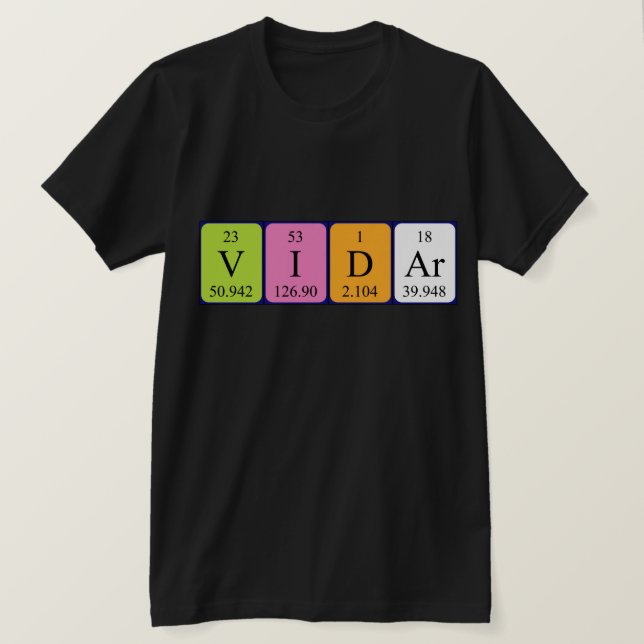 Vidar periodic table name shirt (Design Front)