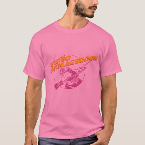 Video Armageddon _ 80s Pink Mens T_Shirt