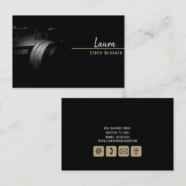 Video Blogger  Business Card (Front/Back)