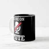 Video Call, work from home, You're on mute Two-Tone Coffee Mug (Front Left)