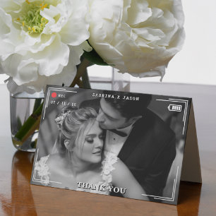 Video Camera Photo Wedding Thank You Card