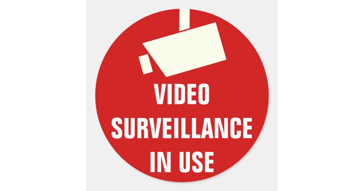 Video Camera Surveillance In Use Stickers Zazzle