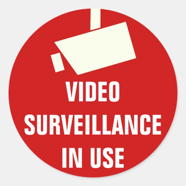 Video Camera Surveillance In Use Stickers (Front)
