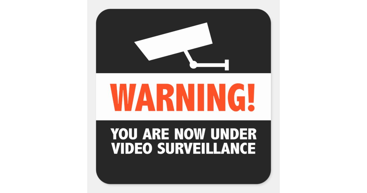 Video Camera Surveillance Square Sticker | Zazzle