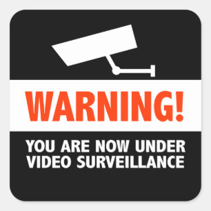 Video Camera Surveillance Square Sticker