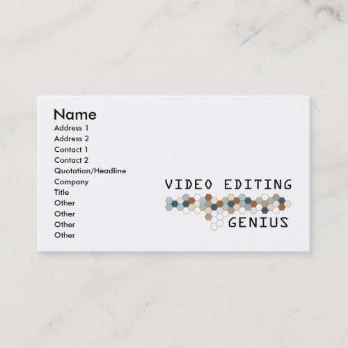 Video Editing Genius Business Cards
