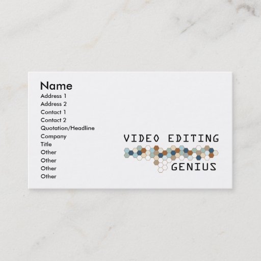 Customizable Video Editing Genius Business Cards