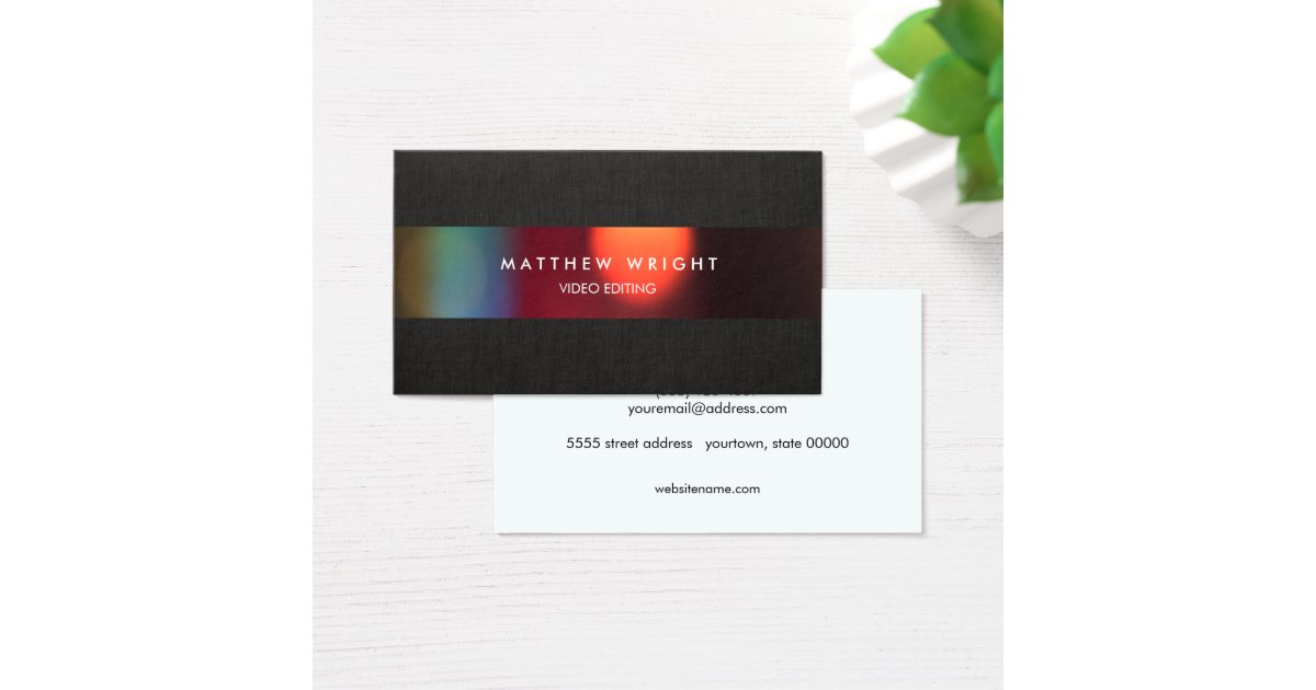 Video Editor Cinematography Film Business Card Zazzle