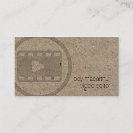 Video Editor Vide Clip Icon Film Photography Business Card