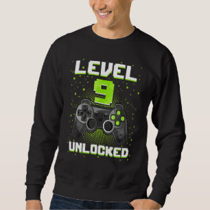 Video Game 9th Birthday Gaming Boy Level 9 Unlocke Sweatshirt