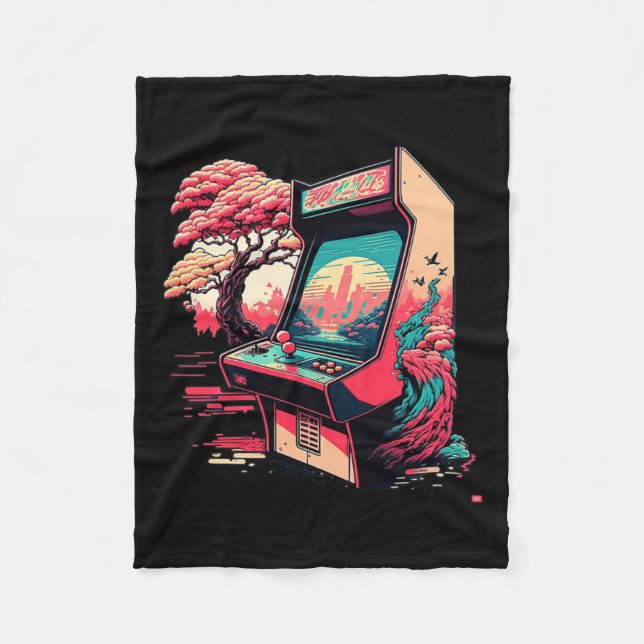 Video Game Arcade  Fleece Blanket (Front)