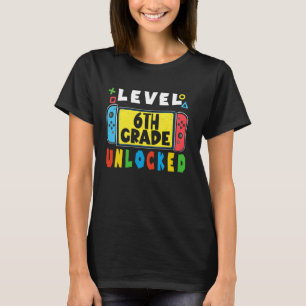 Video Game Back to School 6th Grade Level Unlocked T-Shirt