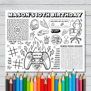 Video Game Birthday Activity Sheet