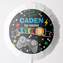 Video Game Birthday Balloon Customized with Name
