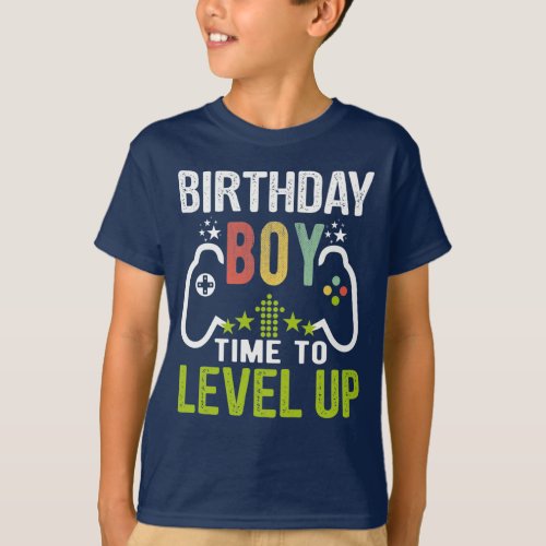 Video Game Birthday Boy Time to Level Up Gift Boys T_Shirt