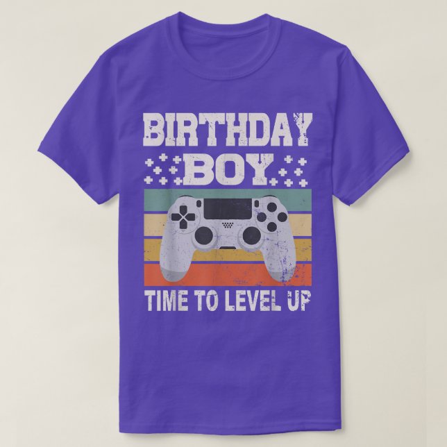 Video Game Birthday Gamer Birthday Boy Time to Lev T-Shirt (Design Front)