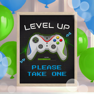 Video Game Birthday Gamer Favors Sign